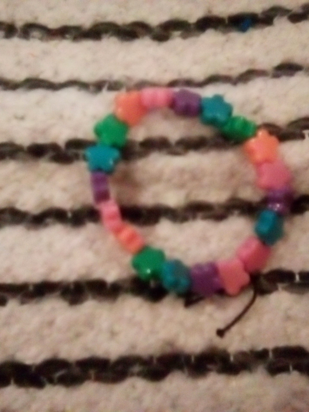 Colorful Star Bead Stretch Bracelet - Pink, Green, Blue, Purple